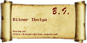 Bitner Ibolya névjegykártya
