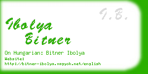 ibolya bitner business card